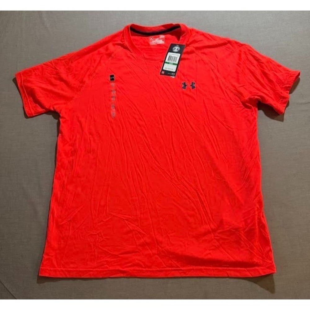 Under Armour Loose Performance Shirt Adult Large Orange Short Sleeve Tee.